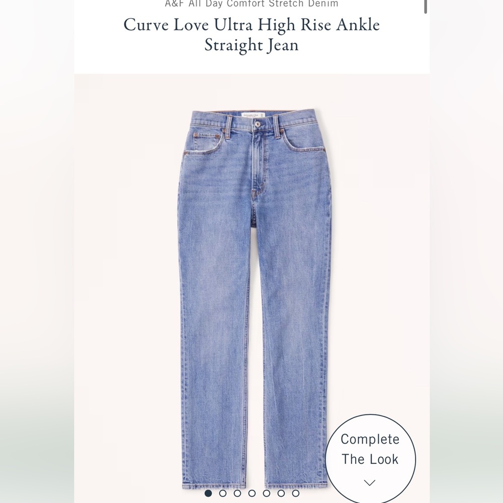 Abercrombie Ultra High Waisted Curve Love Straight Ankle Jeans
